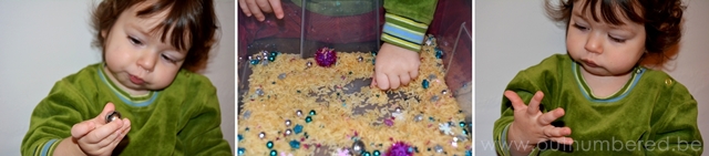 zintuiglijke rijst activiteit voor kleine kinderen en babies